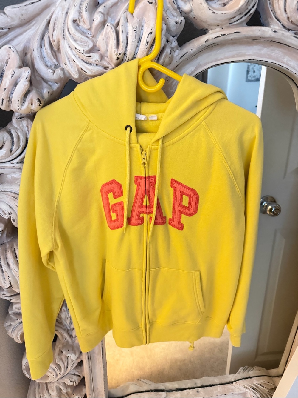 GAP Bright Yellow Zip Hoodie with Coral Logo and Pants to match
